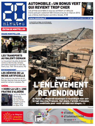 Le quotidien 20 minutes arrive à Montpellier