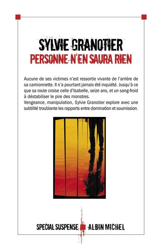 Sylvie Granotier Personne n'en saura rien - Editions Alnin Michel