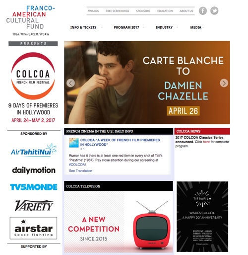 Colcoa French Film Festival, du 24 avril au 2 mai 2017 à Los Angeles